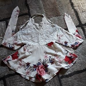 Floral Criss-Cross Tie Romper